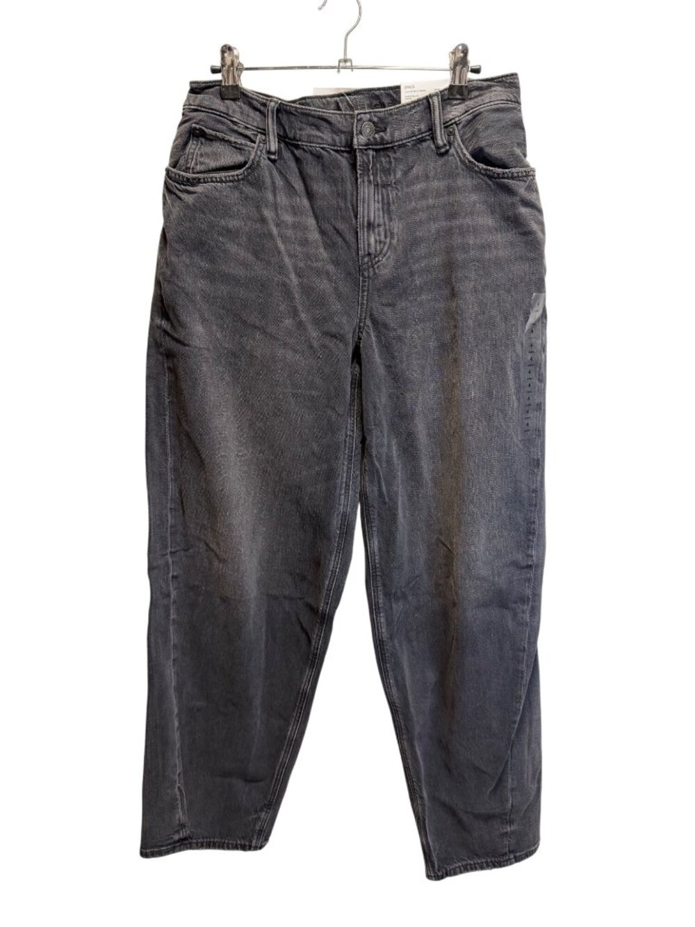 NWT American Eagle Womens Low-Rise Baggy Barrel Jeans Washed Black Size 4 Long S
